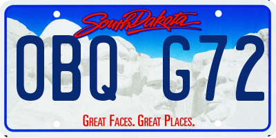 SD license plate 0BQG72
