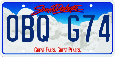 SD license plate 0BQG74