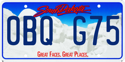 SD license plate 0BQG75