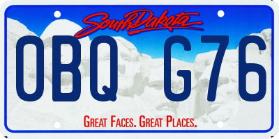 SD license plate 0BQG76