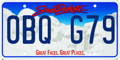SD license plate 0BQG79