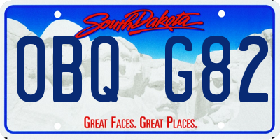 SD license plate 0BQG82