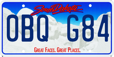 SD license plate 0BQG84