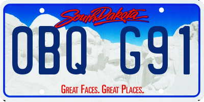 SD license plate 0BQG91