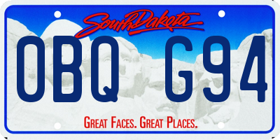 SD license plate 0BQG94