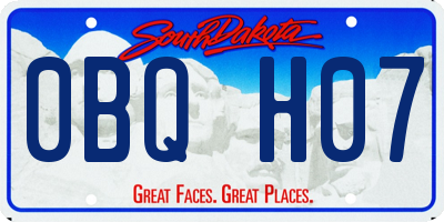 SD license plate 0BQH07