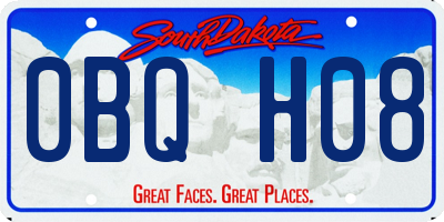 SD license plate 0BQH08