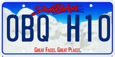 SD license plate 0BQH10