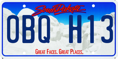 SD license plate 0BQH13