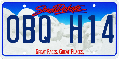 SD license plate 0BQH14