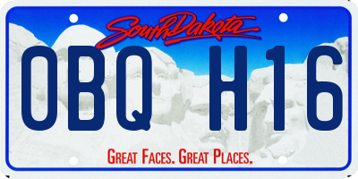 SD license plate 0BQH16