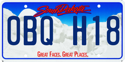 SD license plate 0BQH18