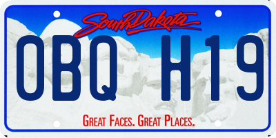 SD license plate 0BQH19