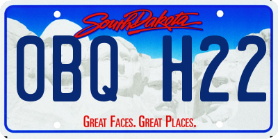 SD license plate 0BQH22
