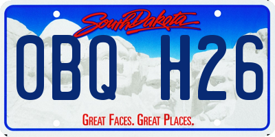 SD license plate 0BQH26