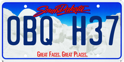 SD license plate 0BQH37