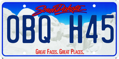 SD license plate 0BQH45