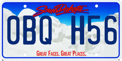 SD license plate 0BQH56