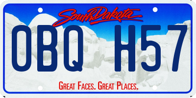SD license plate 0BQH57