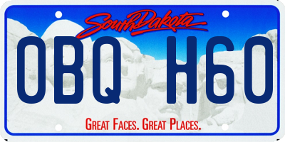 SD license plate 0BQH60