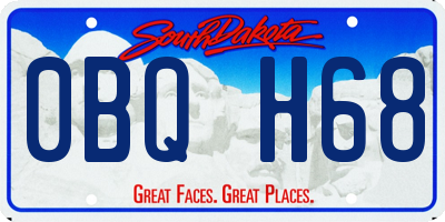 SD license plate 0BQH68