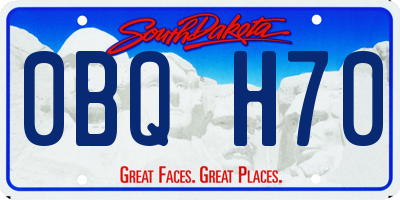 SD license plate 0BQH70