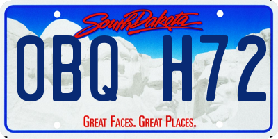 SD license plate 0BQH72