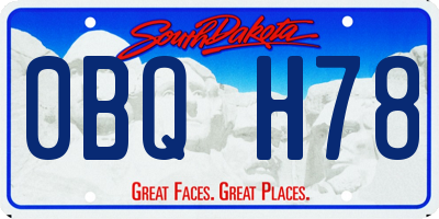 SD license plate 0BQH78