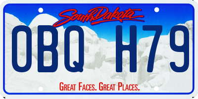 SD license plate 0BQH79