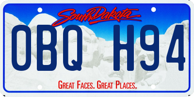 SD license plate 0BQH94