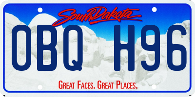 SD license plate 0BQH96