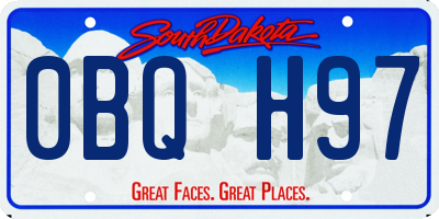 SD license plate 0BQH97