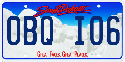 SD license plate 0BQI06