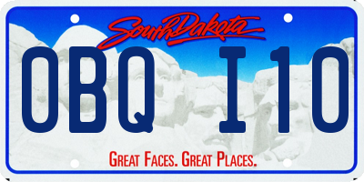 SD license plate 0BQI10