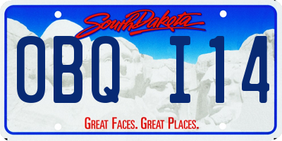 SD license plate 0BQI14