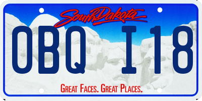 SD license plate 0BQI18