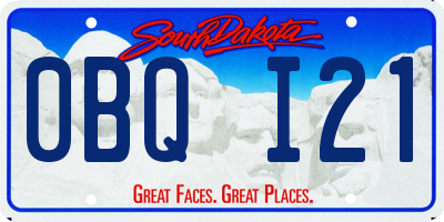 SD license plate 0BQI21