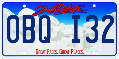 SD license plate 0BQI32