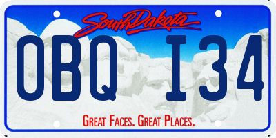 SD license plate 0BQI34