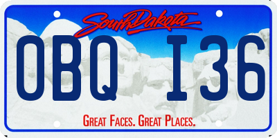 SD license plate 0BQI36