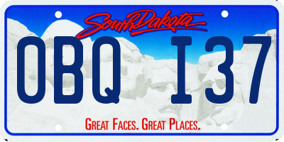 SD license plate 0BQI37