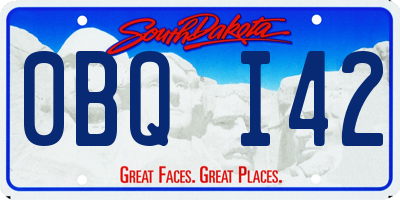 SD license plate 0BQI42