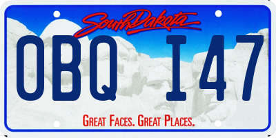 SD license plate 0BQI47