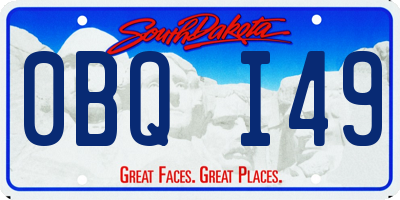 SD license plate 0BQI49