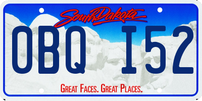 SD license plate 0BQI52