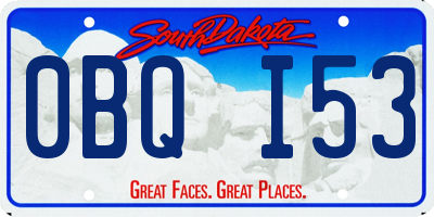 SD license plate 0BQI53