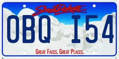 SD license plate 0BQI54