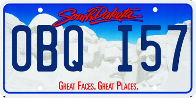 SD license plate 0BQI57