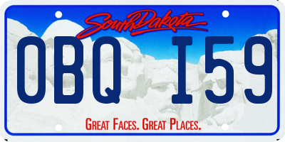 SD license plate 0BQI59