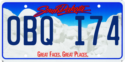 SD license plate 0BQI74